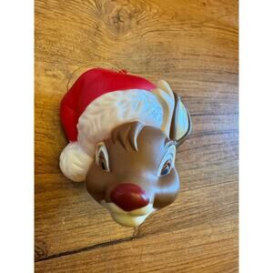 1992 vintage plastic Rudolph head ornament